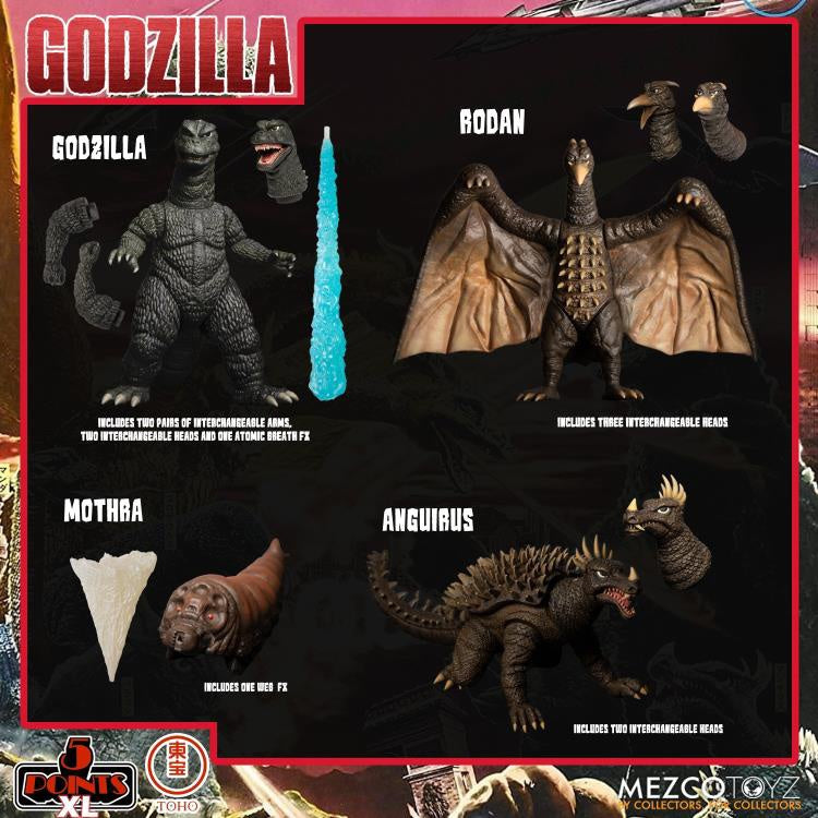 Mezco Toyz - Godzilla: Destroy All Monsters [1968] XL Round-1 5 Points  Deluxe Box Set