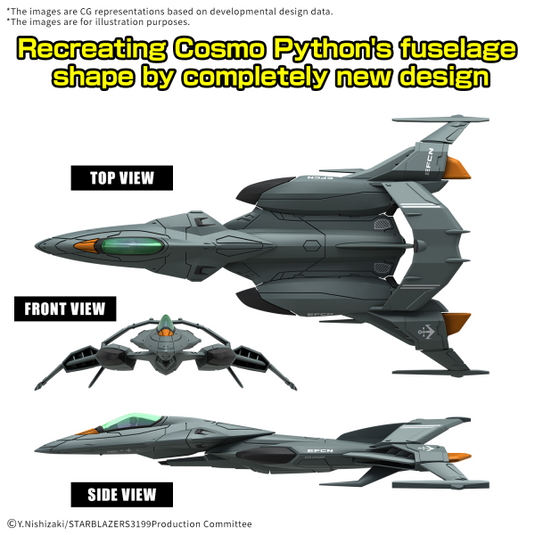 Bandai - Mecha Collection DX - Be Forever Yamato Rebel 3199 - Prototype Space Combat Attack Aircraft Cosmo Python (Set of 2)