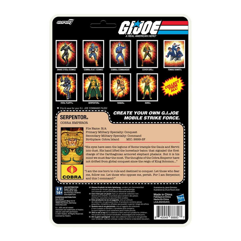 Load image into Gallery viewer, Super 7 - Reaction+ (O-Ring Figure) G.I. Joe - Serpentor (Cartoon Version)
