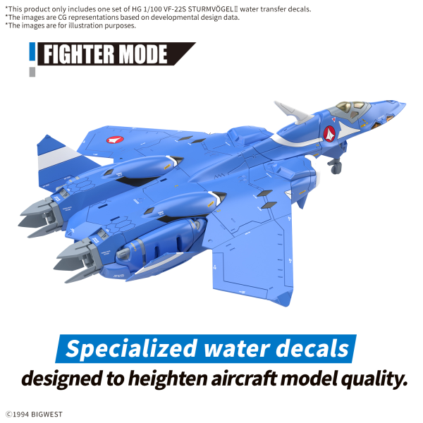 Load image into Gallery viewer, Bandai - HG 1/100 Macross - VF-22S Sturmvogel II Water Decals
