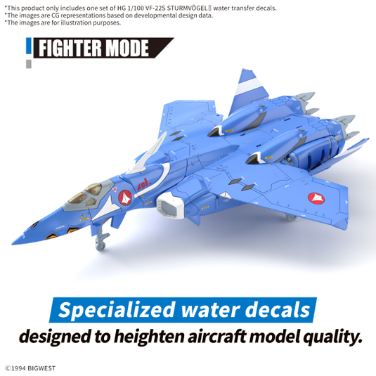 Bandai - HG 1/100 Macross - VF-22S Sturmvogel II Water Decals