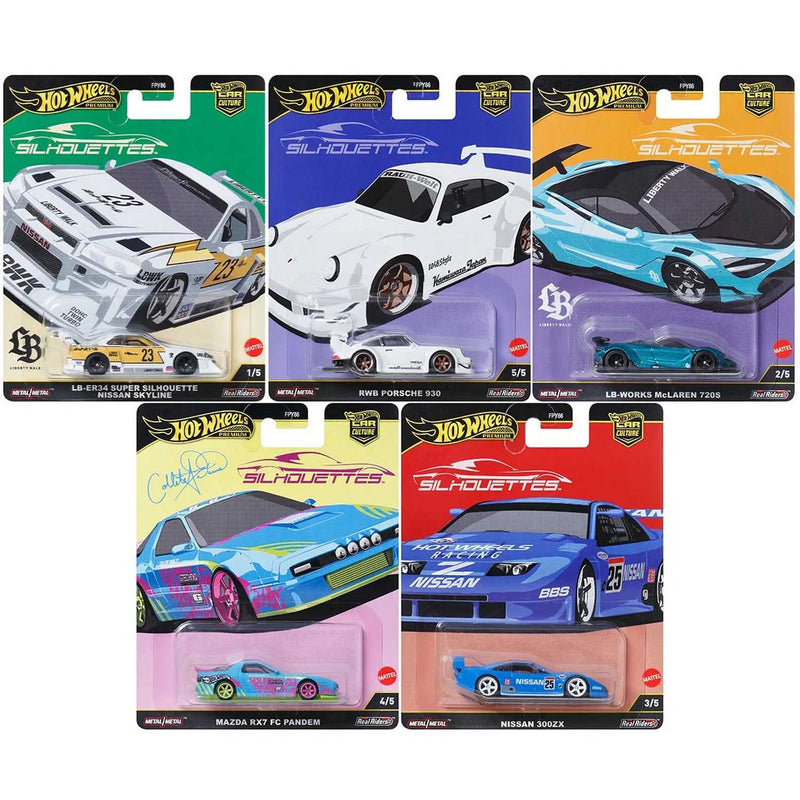 Load image into Gallery viewer, Mattel - Hot Wheels Car Culture Vehicles - Silhouettes - 2025 Mix Set of 5
