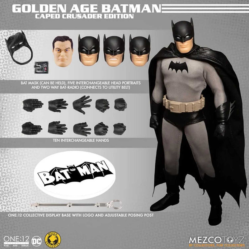 Load image into Gallery viewer, Mezco Toyz - One 12 DC Comics - Batman Caped Crusader (Golden Age Edition) (Mezco Exclusive)
