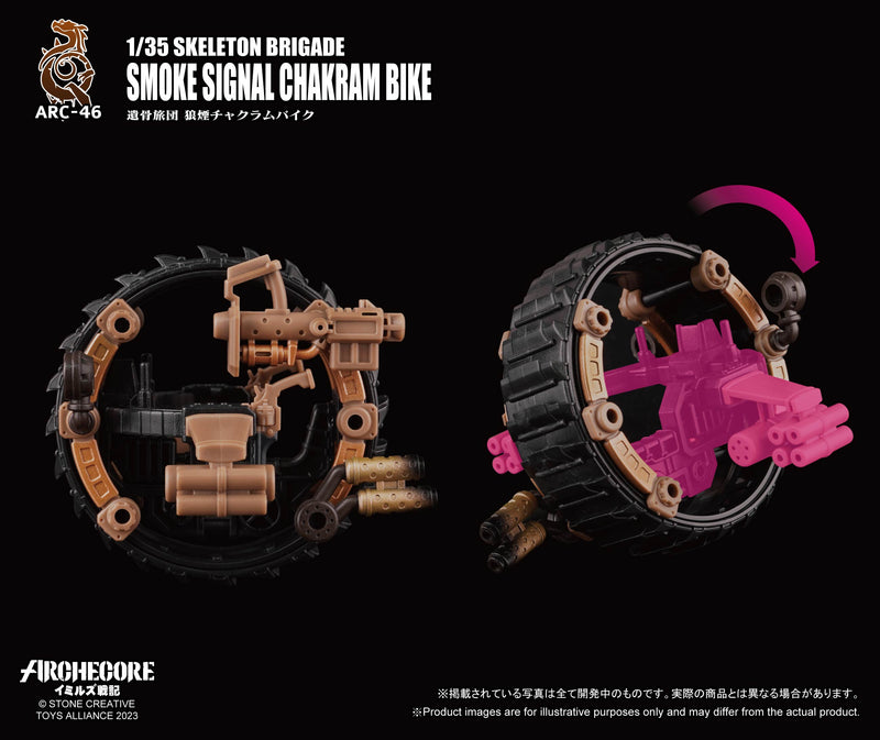 Load image into Gallery viewer, Toys Alliance - Archecore: ARC-46 Skeleton Brigade Smoke Signal Chakram Bike
