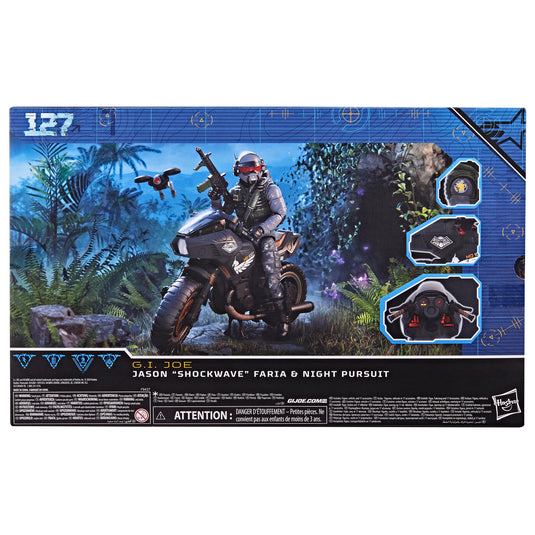 G.I. Joe Classified Series - Night Force Jason (Shockwave) Faria and Night Pursuit Cycle