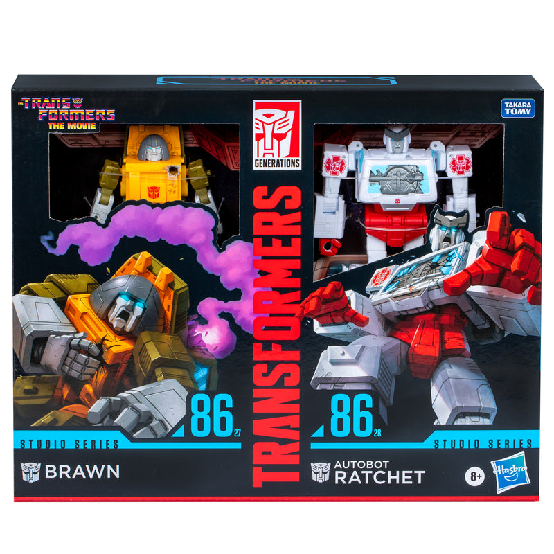 Load image into Gallery viewer, Transformers Studio Series 86 - The Transformers: The Movie Brawn &amp; Autobot Ratchet Deluxe Set
