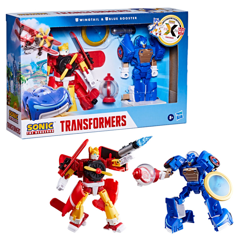 Load image into Gallery viewer, Transformers Collaborative - Sonic the Hedgehog x Transformers Wingtail and Blue Booster
