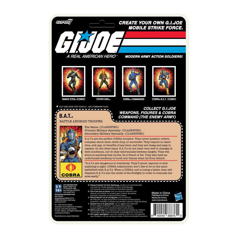 Load image into Gallery viewer, Super 7 - Reaction+ (O-Ring Figure) G.I. Joe - Cobra B.A.T. (Comic Version)
