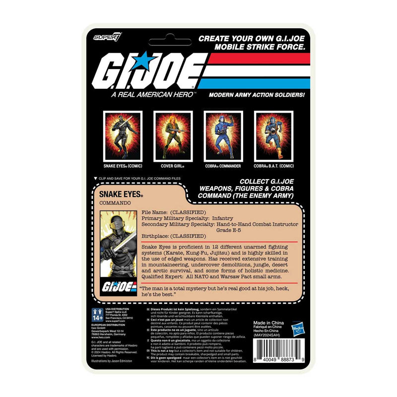 Load image into Gallery viewer, Super 7 - Reaction+ (O-Ring Figure) G.I. Joe - Snake Eyes (Comic Version)
