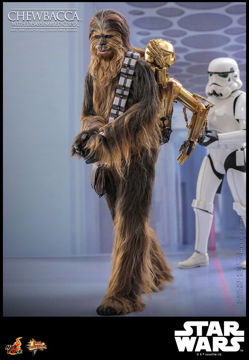 Load image into Gallery viewer, Hot Toys - Star Wars The Empire Strikes Back - Chewbacca with Disassembled C-3PO
