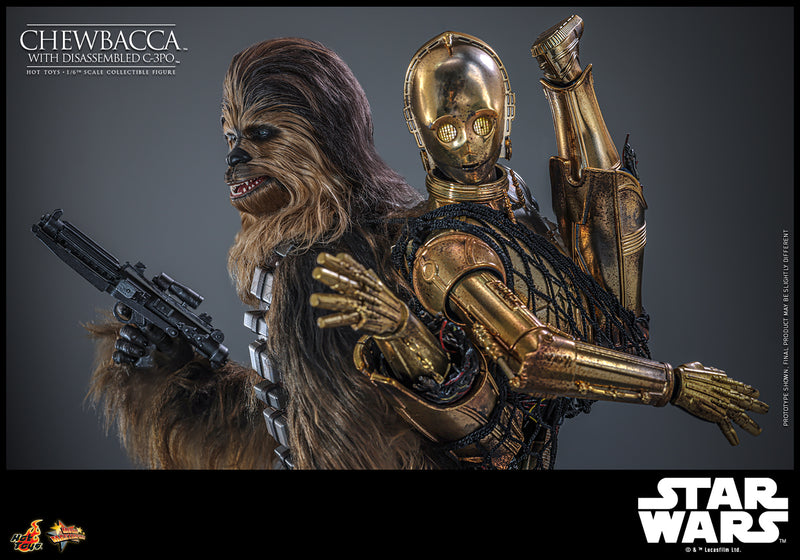 Load image into Gallery viewer, Hot Toys - Star Wars The Empire Strikes Back - Chewbacca with Disassembled C-3PO
