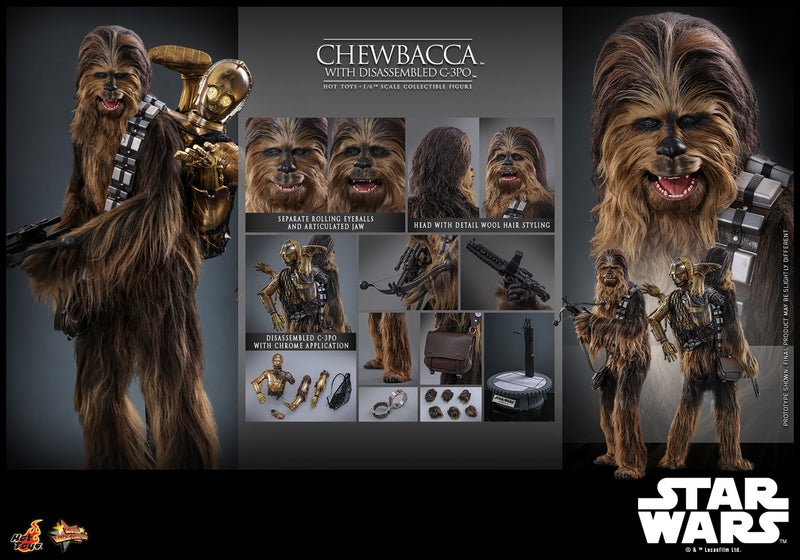 Load image into Gallery viewer, Hot Toys - Star Wars The Empire Strikes Back - Chewbacca with Disassembled C-3PO
