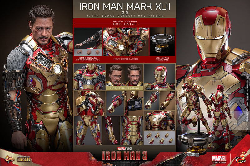 Load image into Gallery viewer, Hot Toys - Iron Man 3 - Iron Man Mark XLII (2.0) (Deluxe)
