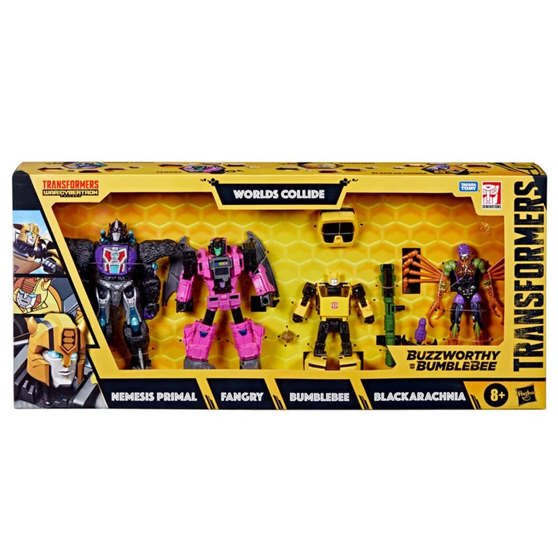 Load image into Gallery viewer, Transformers War for Cybertron Trilogy: Buzzworthy Bumblebee - Worlds Collide Set of 4
