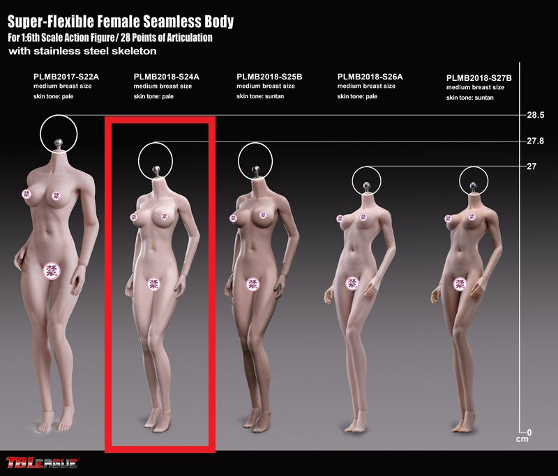 Load image into Gallery viewer, TBLeague - Super-Flexible Female Seamless Body - S24A 278mm Pale
