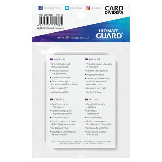 Ultimate Guard - Card Dividers 10 Units - Transparent