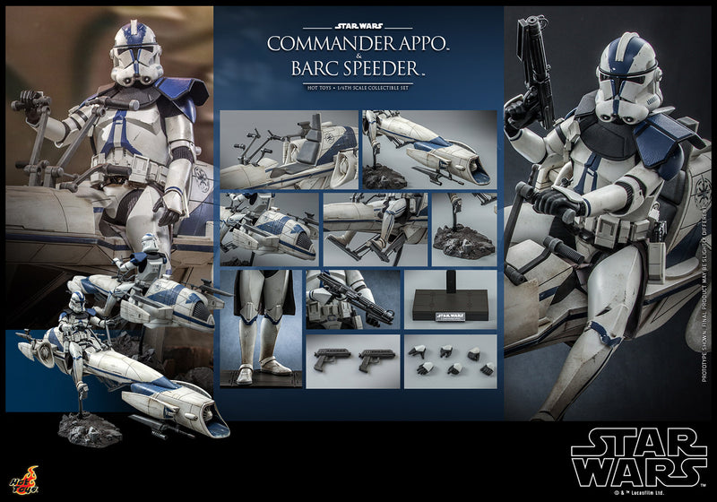 Load image into Gallery viewer, Hot Toys - Star Wars: The Clone Wars - Commander Appo with BARC Speeder
