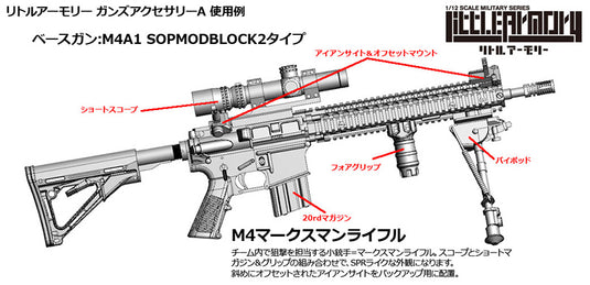 Little Armory LD020 Guns Accessory Ａ - 1/12 Scale Plastic Model Kit