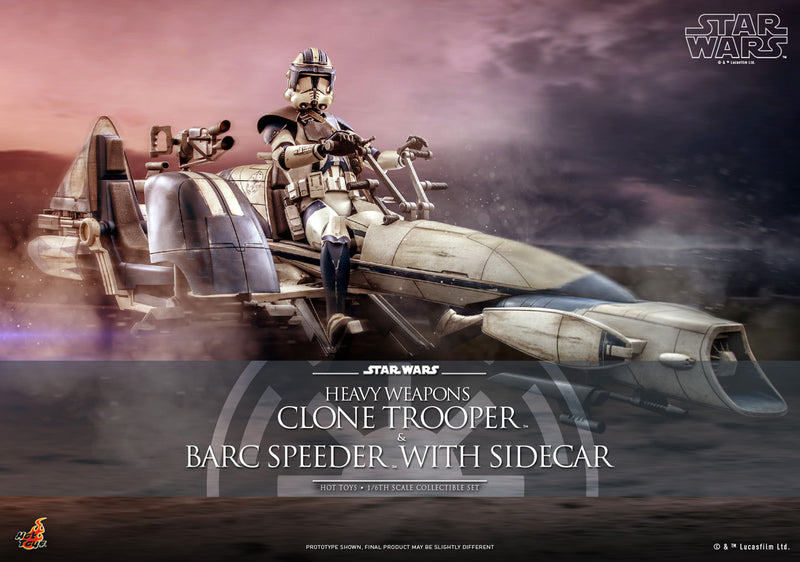 Load image into Gallery viewer, Hot Toys - Star Wars: The Clone Wars - Heavy Weapons Clone Trooper and BARC Speeder with Sidecar
