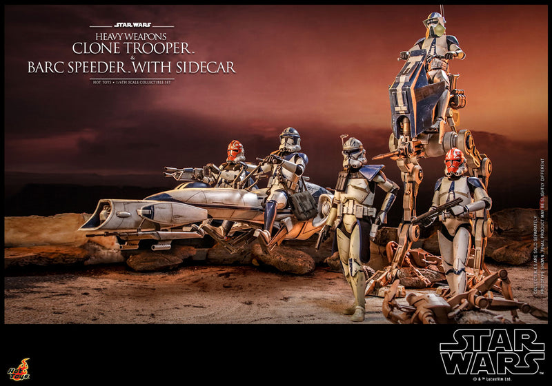 Load image into Gallery viewer, Hot Toys - Star Wars: The Clone Wars - Heavy Weapons Clone Trooper and BARC Speeder with Sidecar
