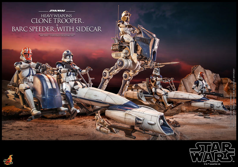 Load image into Gallery viewer, Hot Toys - Star Wars: The Clone Wars - Heavy Weapons Clone Trooper and BARC Speeder with Sidecar
