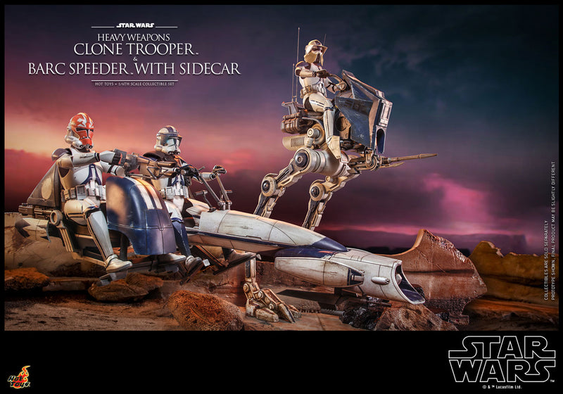 Load image into Gallery viewer, Hot Toys - Star Wars: The Clone Wars - Heavy Weapons Clone Trooper and BARC Speeder with Sidecar
