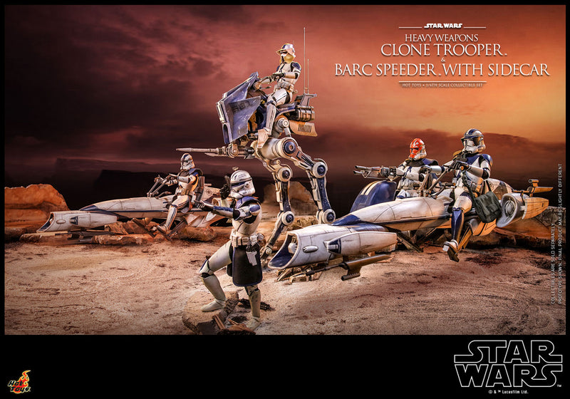 Load image into Gallery viewer, Hot Toys - Star Wars: The Clone Wars - Heavy Weapons Clone Trooper and BARC Speeder with Sidecar
