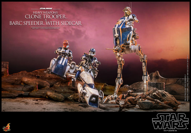 Load image into Gallery viewer, Hot Toys - Star Wars: The Clone Wars - Heavy Weapons Clone Trooper and BARC Speeder with Sidecar
