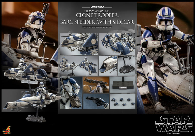 Load image into Gallery viewer, Hot Toys - Star Wars: The Clone Wars - Heavy Weapons Clone Trooper and BARC Speeder with Sidecar
