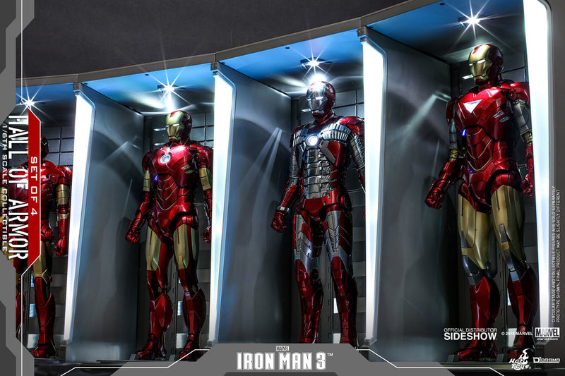 Load image into Gallery viewer, Hot Toys - Diorama Series - Iron Man 3: Hall of Armor Set of 4 (Deposit Required)
