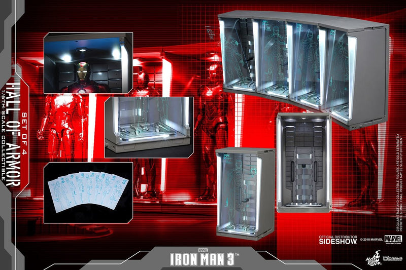 Load image into Gallery viewer, Hot Toys - Diorama Series - Iron Man 3: Hall of Armor Set of 4 (Deposit Required)
