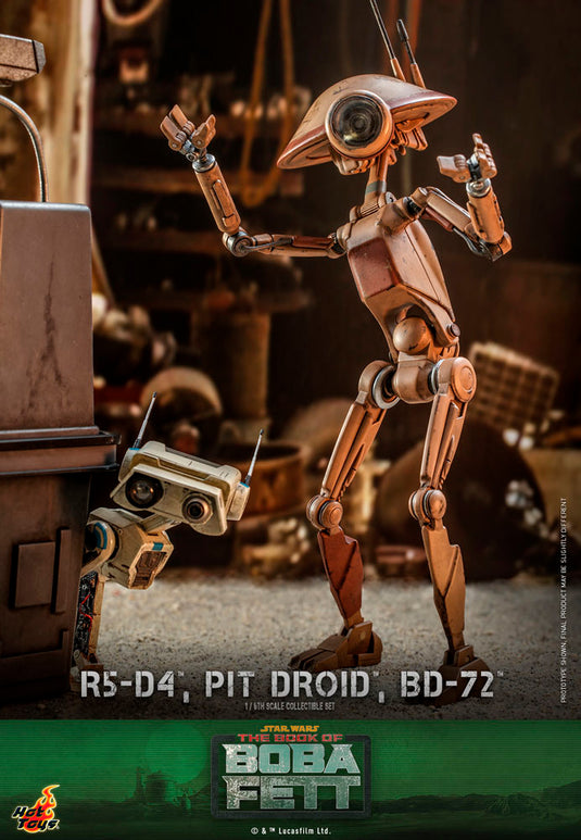 Hot Toys - Star Wars: The Book of Boba Fett - R5-D4, Pit Droid, and BD-72