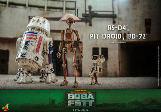 Hot Toys - Star Wars: The Book of Boba Fett - R5-D4, Pit Droid, and BD-72