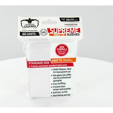 Ultimate Guard - Supreme Matte Sleeves 80 Units - White