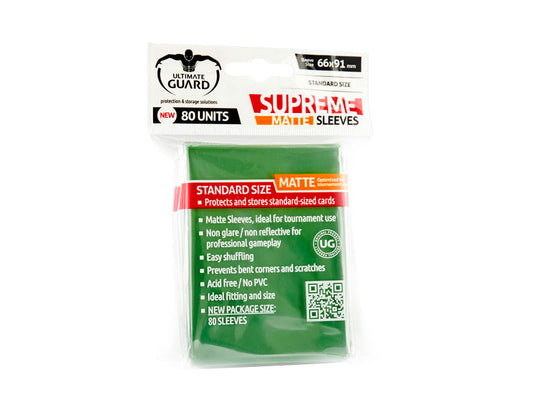 Ultimate Guard - Supreme Matte Sleeves 80 Units - Green